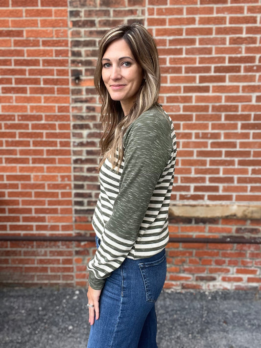 The Dweller Olive Colorblock Long Sleeve