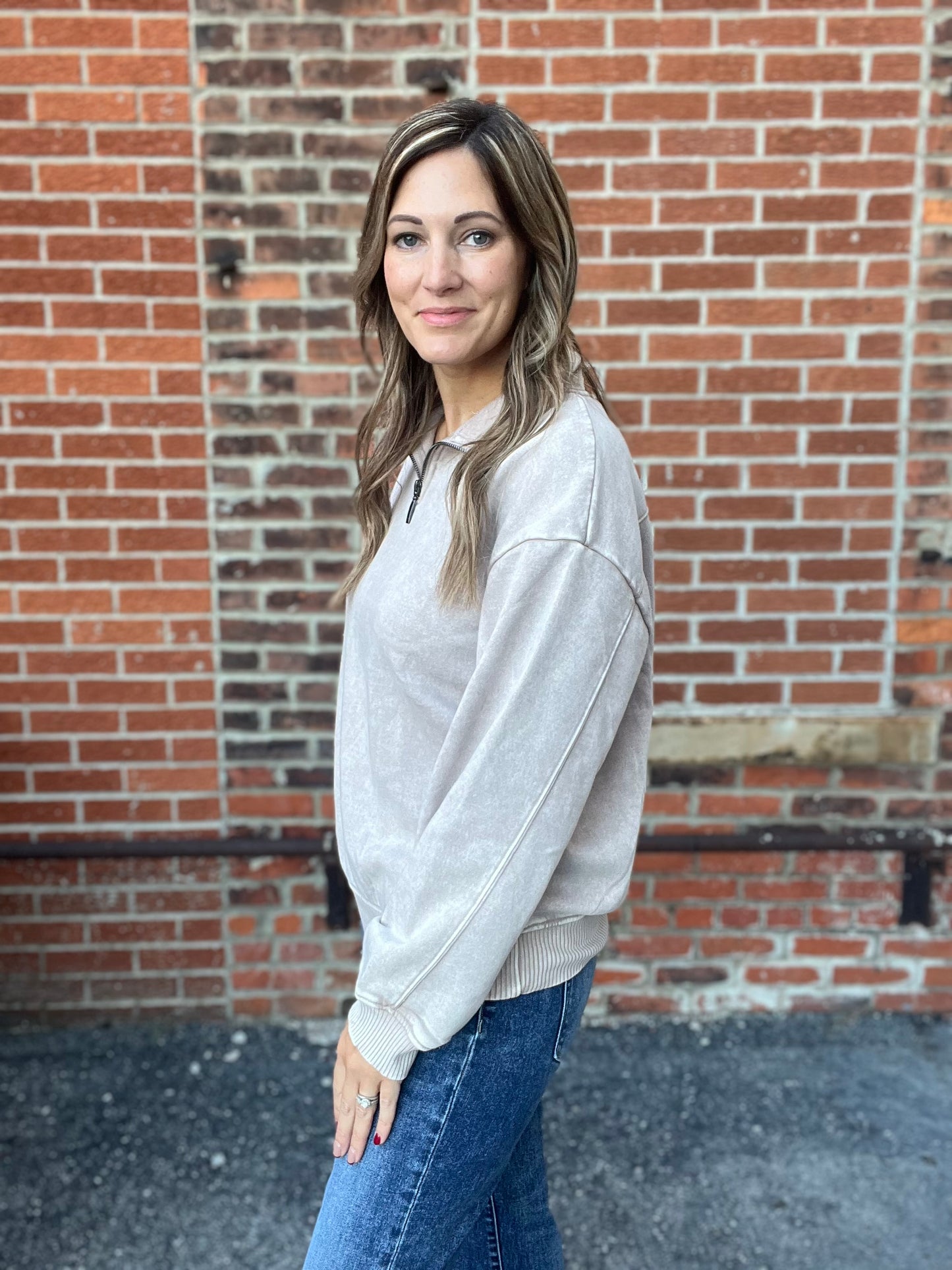 The Cova Mineral Wash Quarter Zip