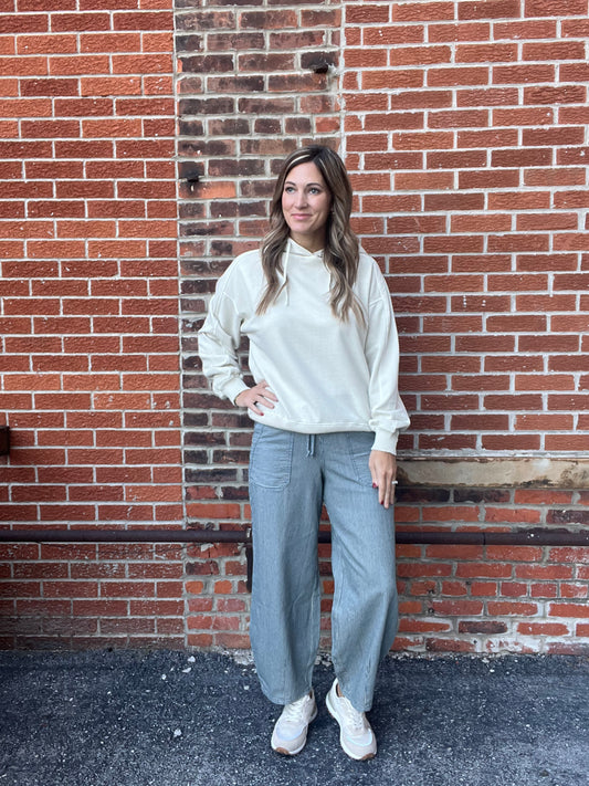 The Piper Striped Tie Denim Pants