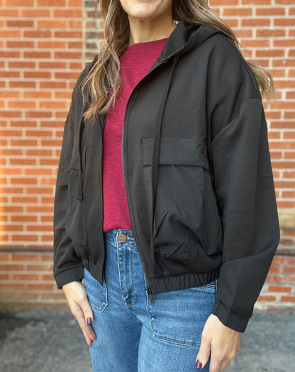 The Urban Front Pocket Black Zip Up