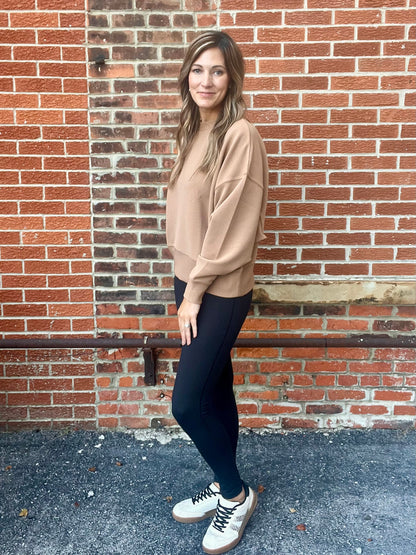 The Remi Ribbed Dolman Pullover Sweatshirt
