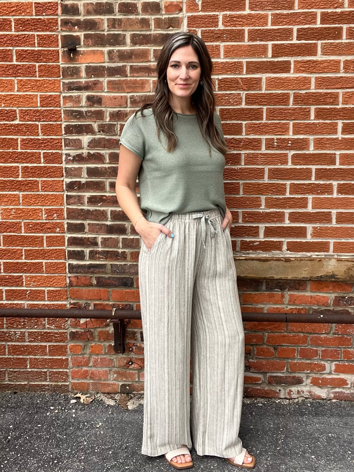 The Winslow Sage Green Knit Sweater Tee