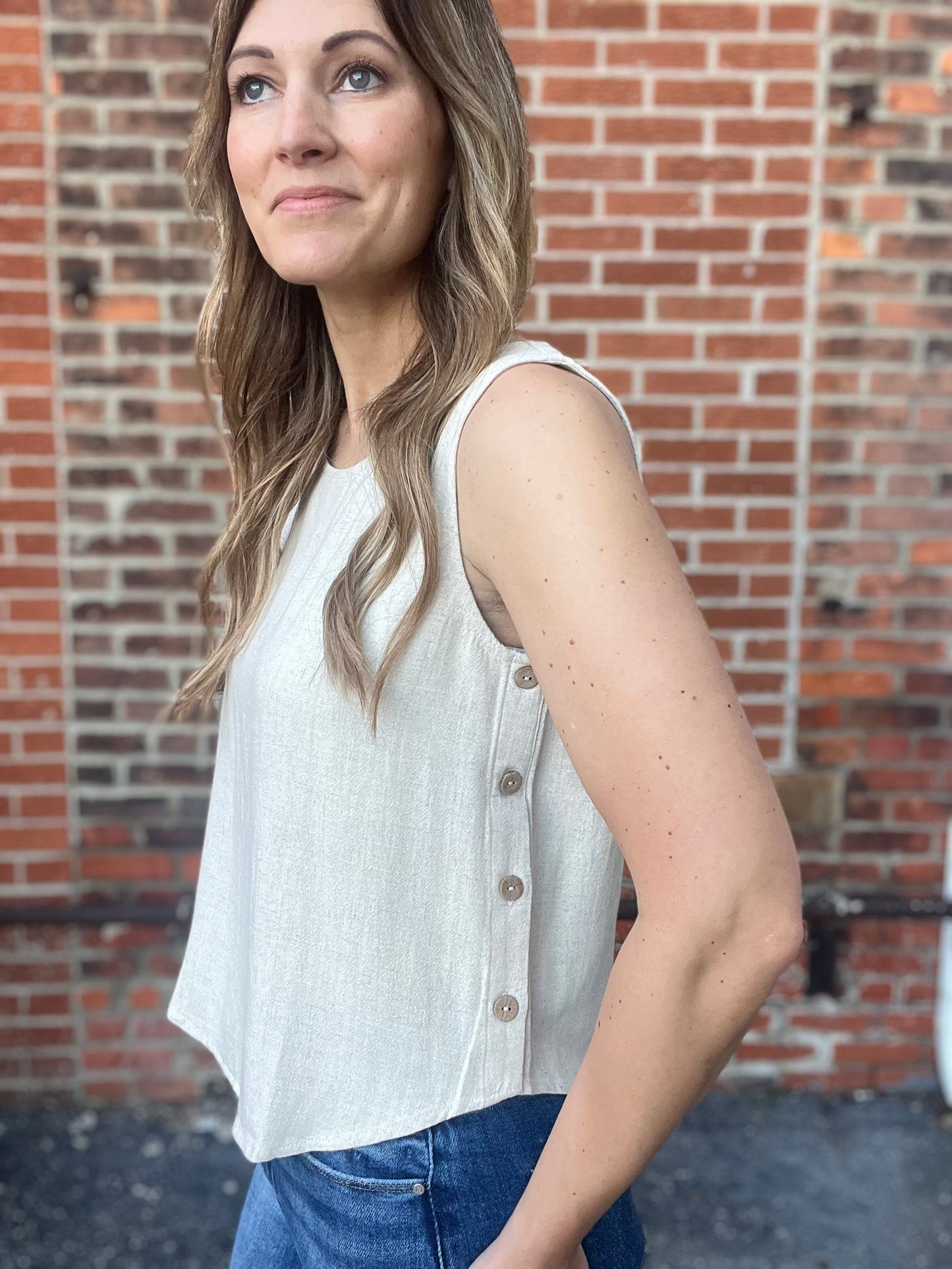 The Boston Side Button Tank Top