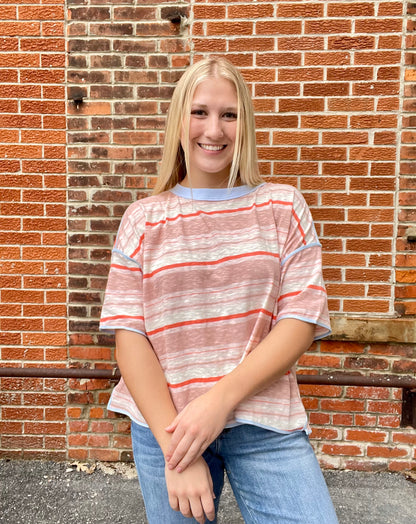 The Elira Color Block Striped Tee