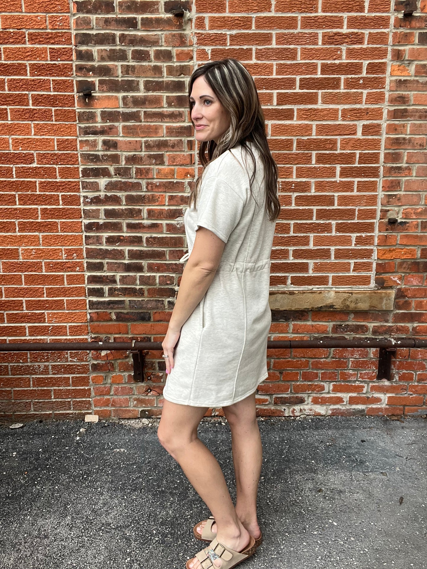 The Emilie Short Sleeve Waist Tie Mini Dress