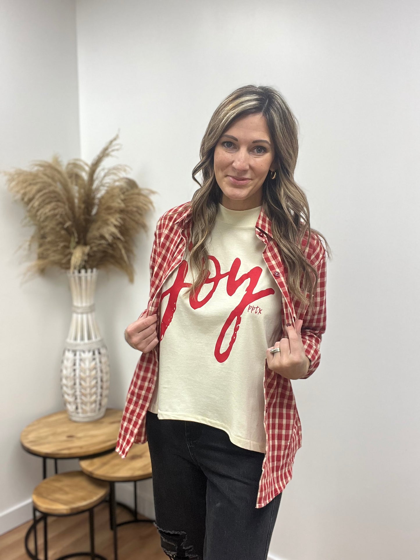 Next Level Joy Hi Low Graphic Tee