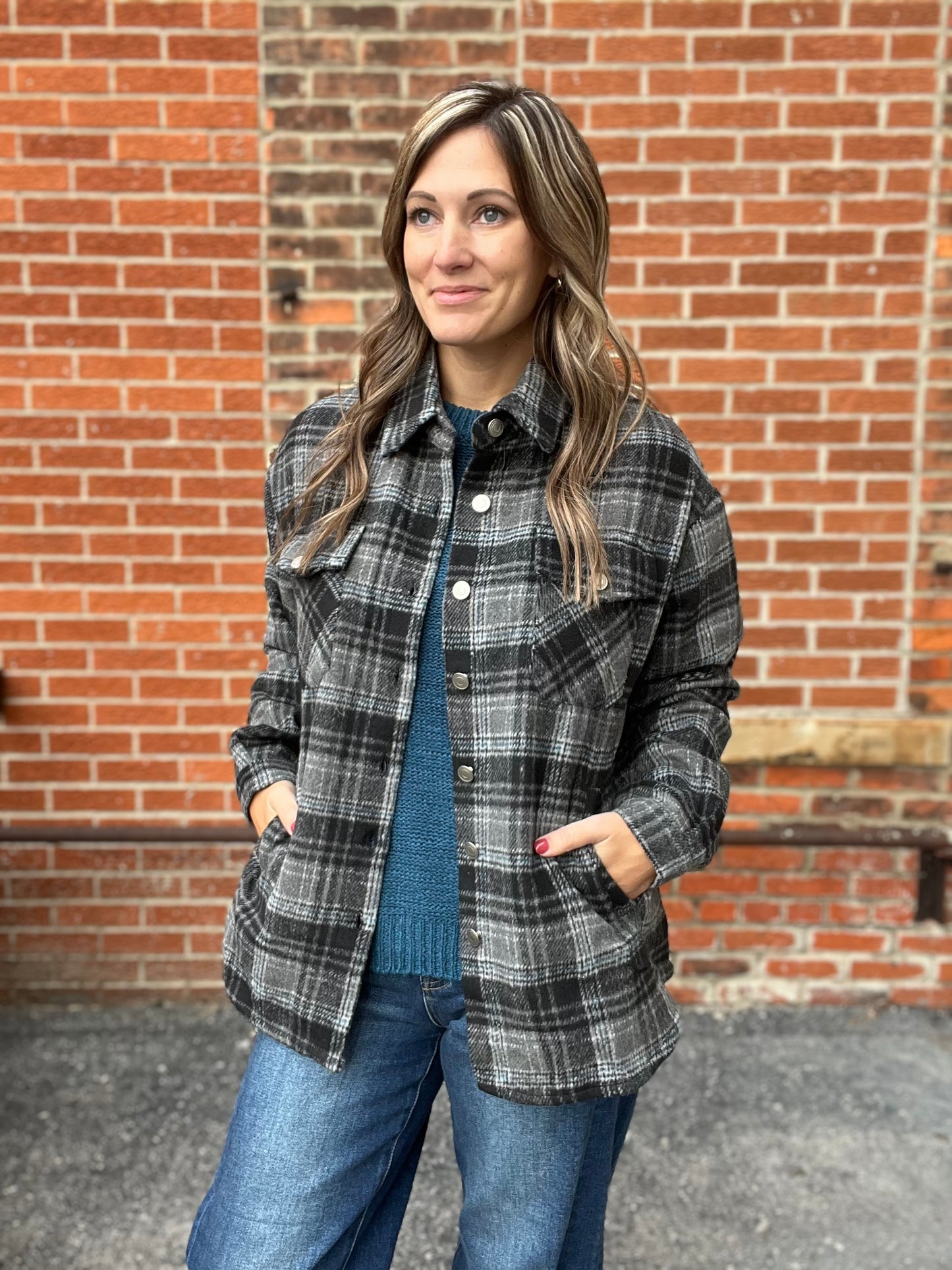 The Gregory Black Plaid Shacket