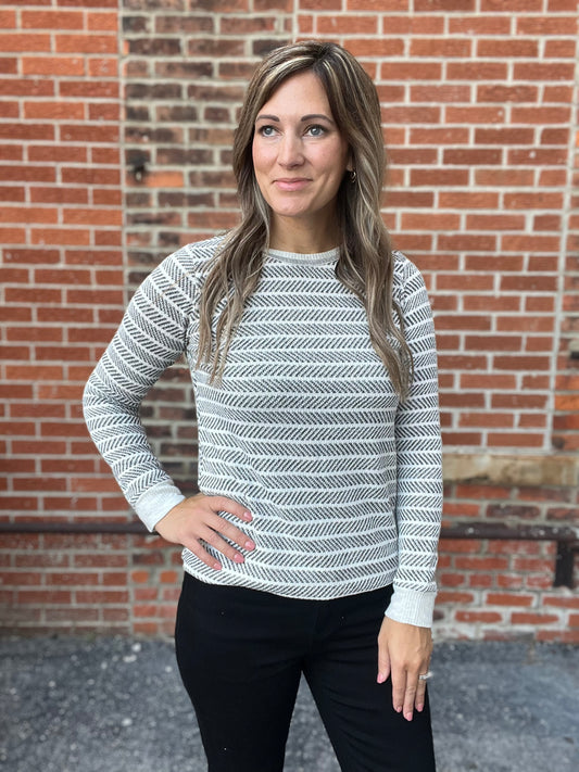 The Ridger Hash Striped Knit Top