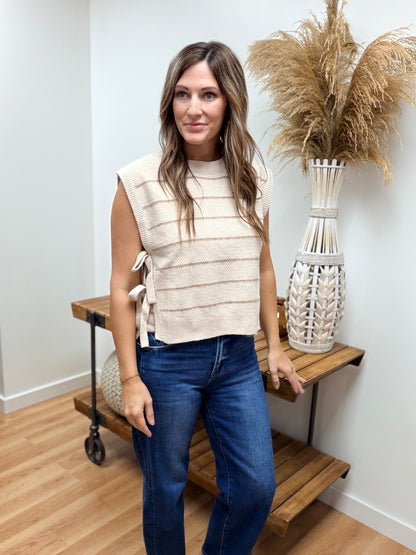 The Hullson Stripped Side Tie Knit Vest