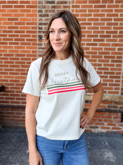 Retro Merry Christmas Cropped Tee
