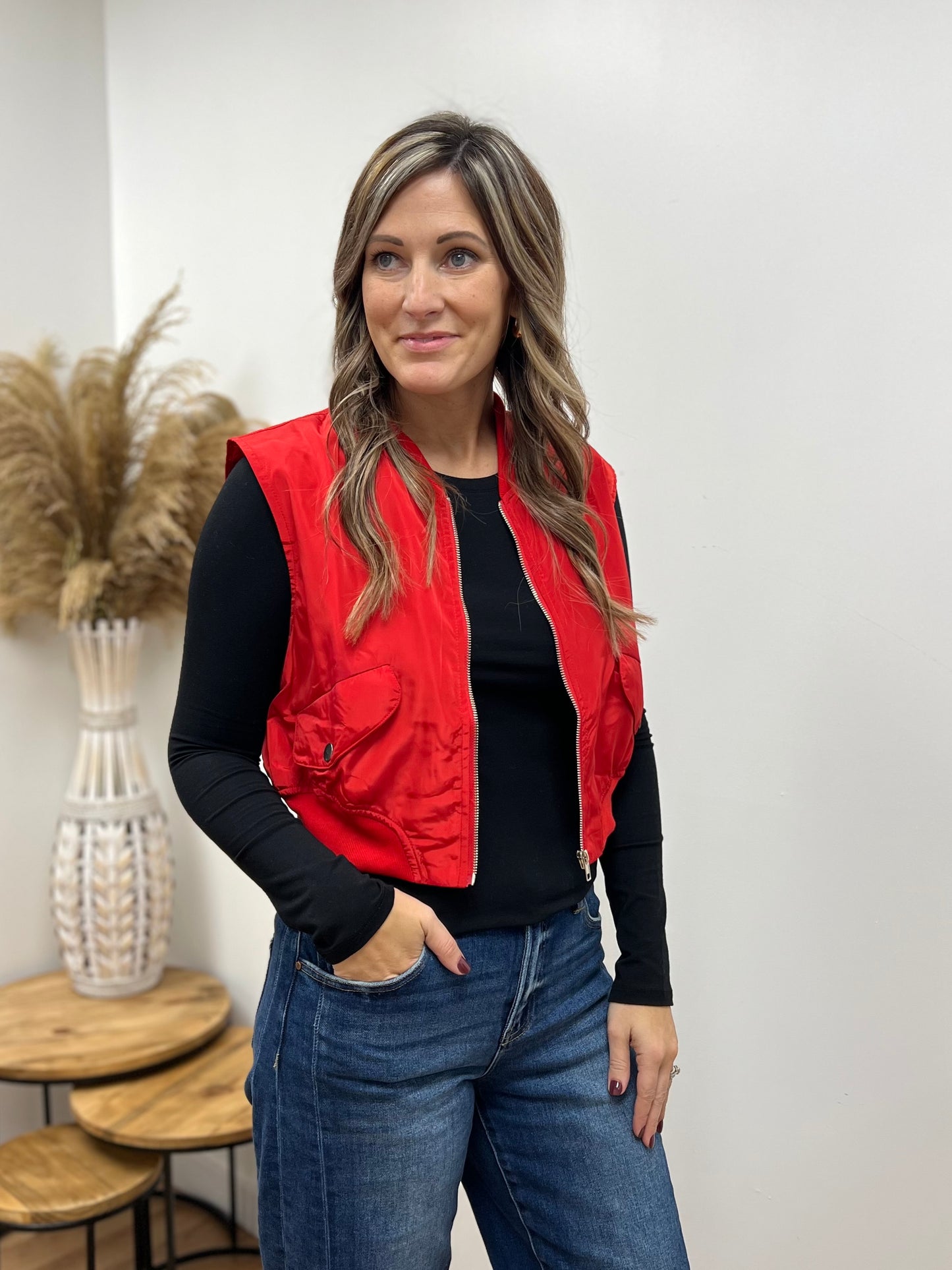 The Red Eve Bomber Vest