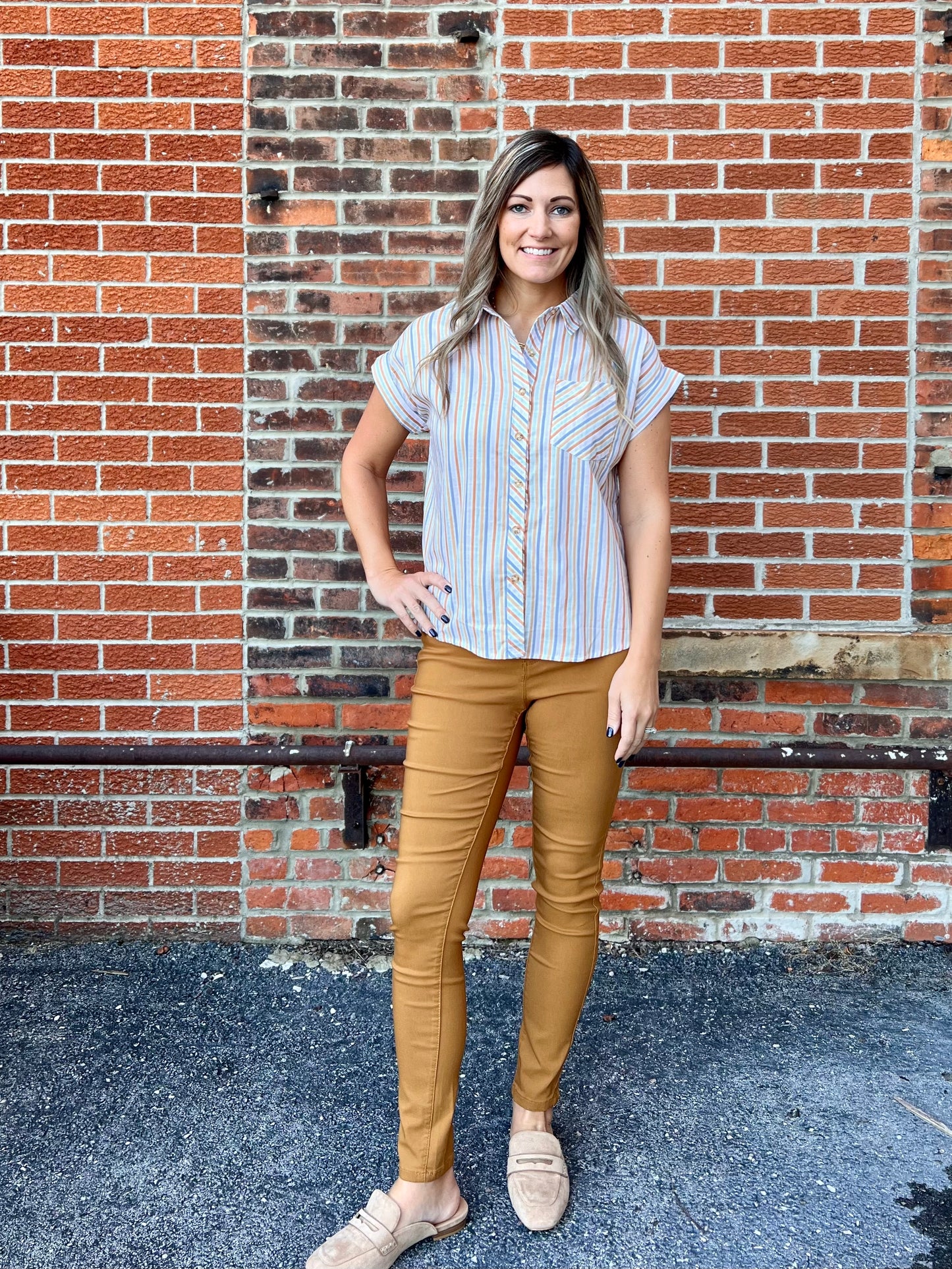 The Charleigh Striped Button Up