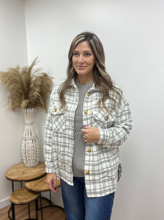 The Purton Grey Plaid Shacket