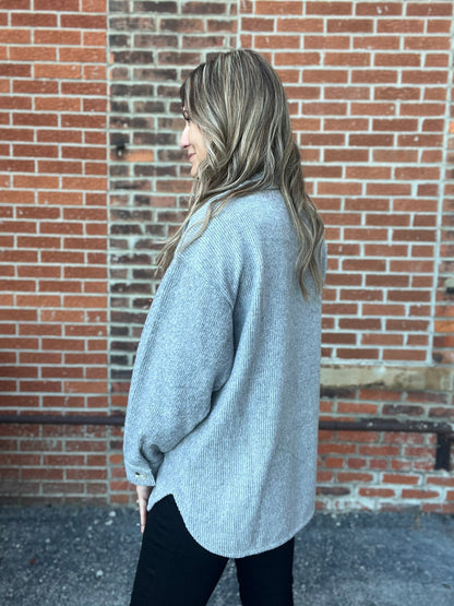 The Akira Brushed Ribbed Knit Shacket