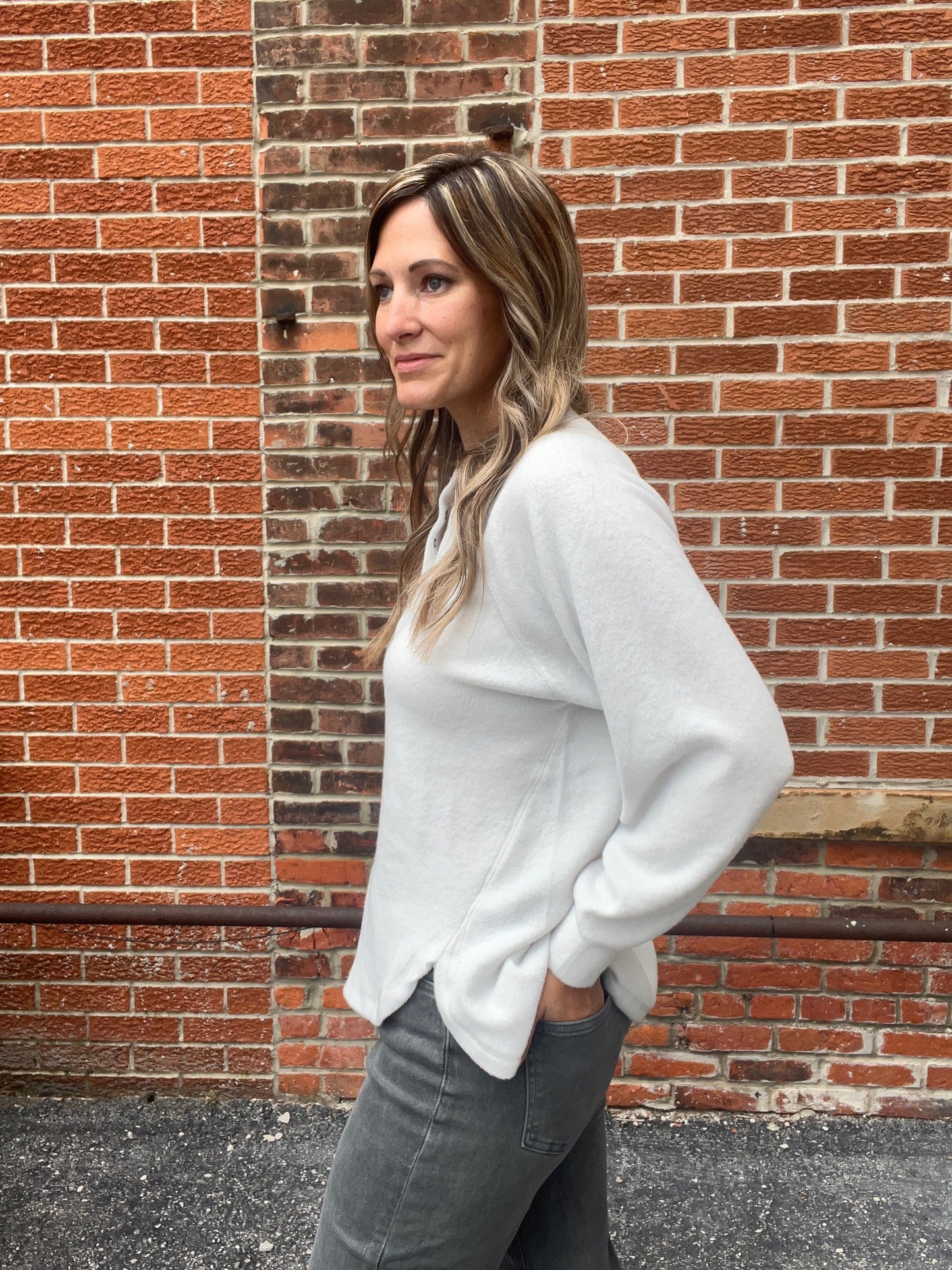 The Avalon Hacci Button Henley Top