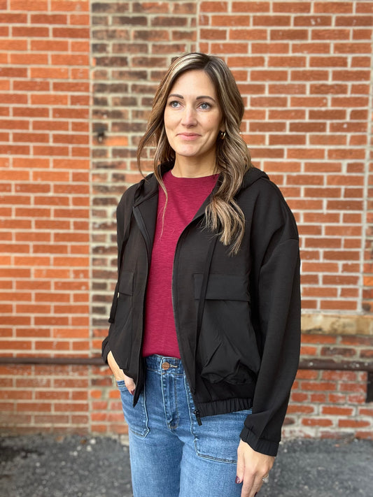 The Urban Front Pocket Black Zip Up