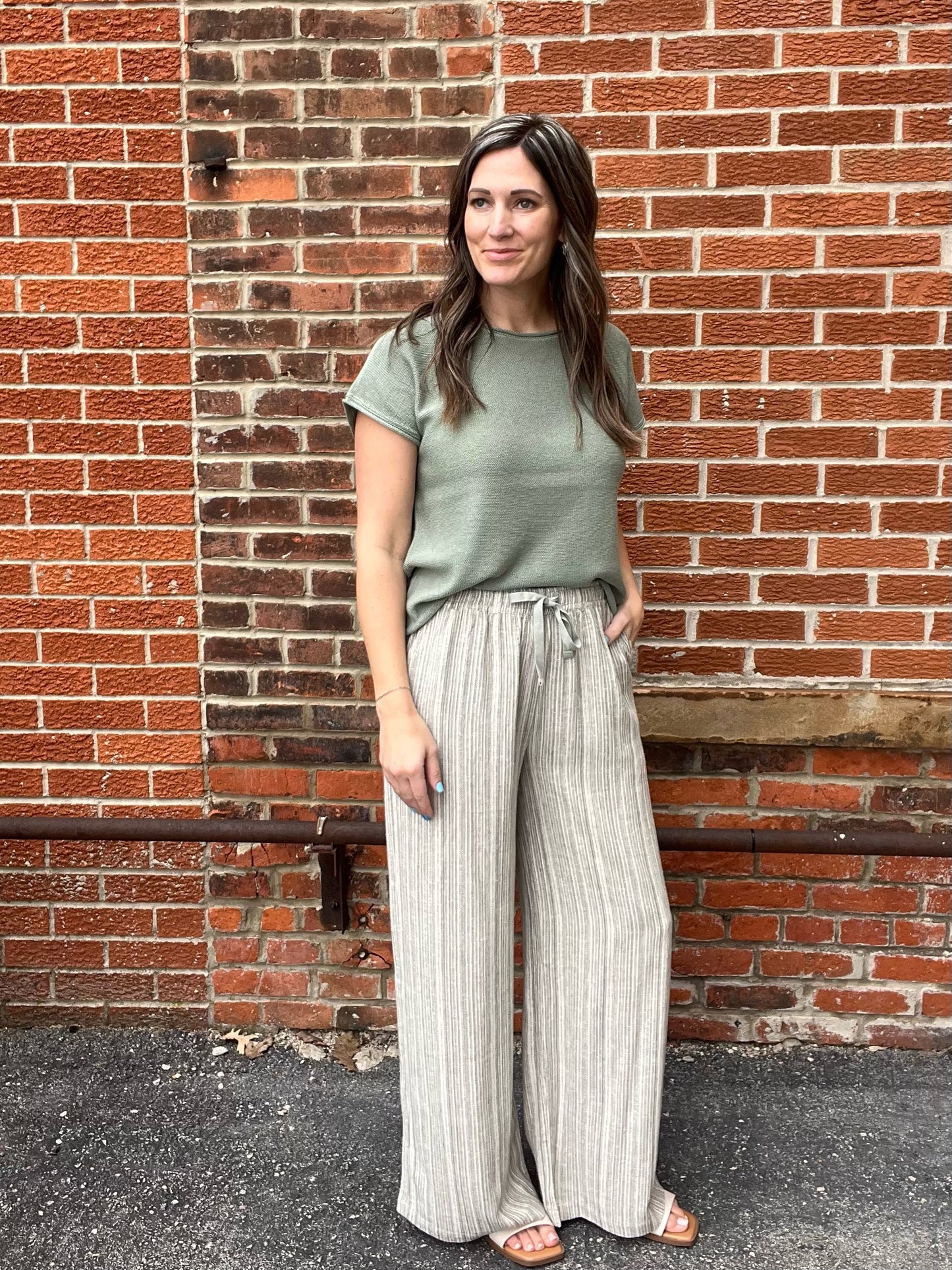 The Royce Textured Stripe Linen Pants