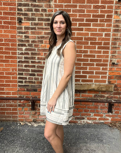 The Maeve Striped Pintucker Detailed Dress