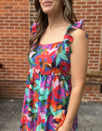 The LC Floral Print Square Neck Dress