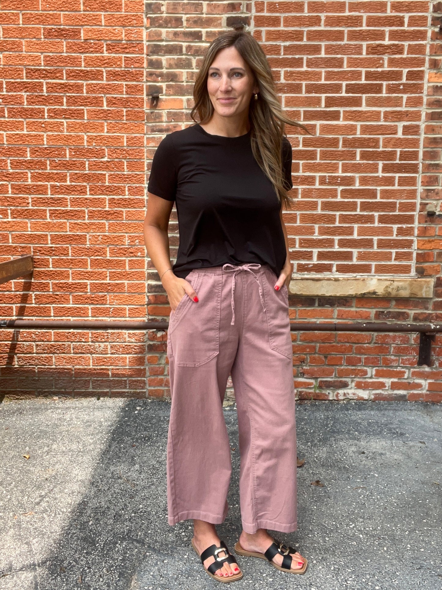 The Amara Elastic Waisted Wide Leg Pants