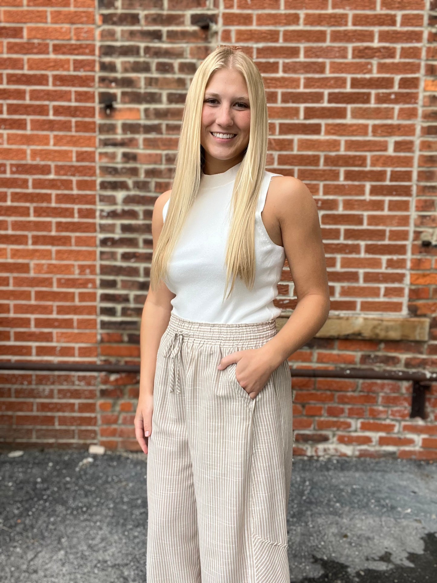 The Nesis Mock Neck Knit Tank Top