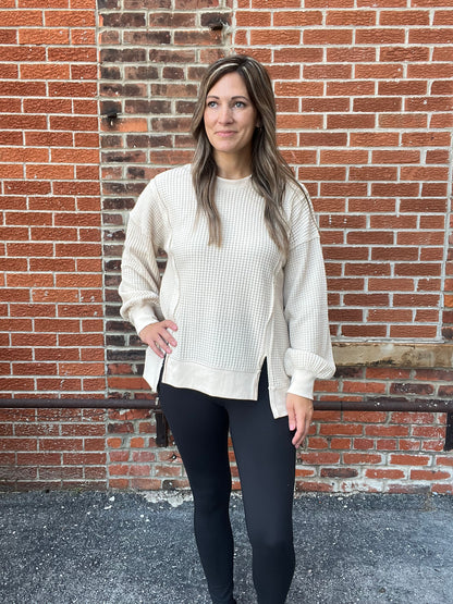The Welling Oversized Waffle Knit Top