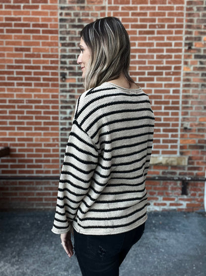 The Rowbie Striped Knit Sweater