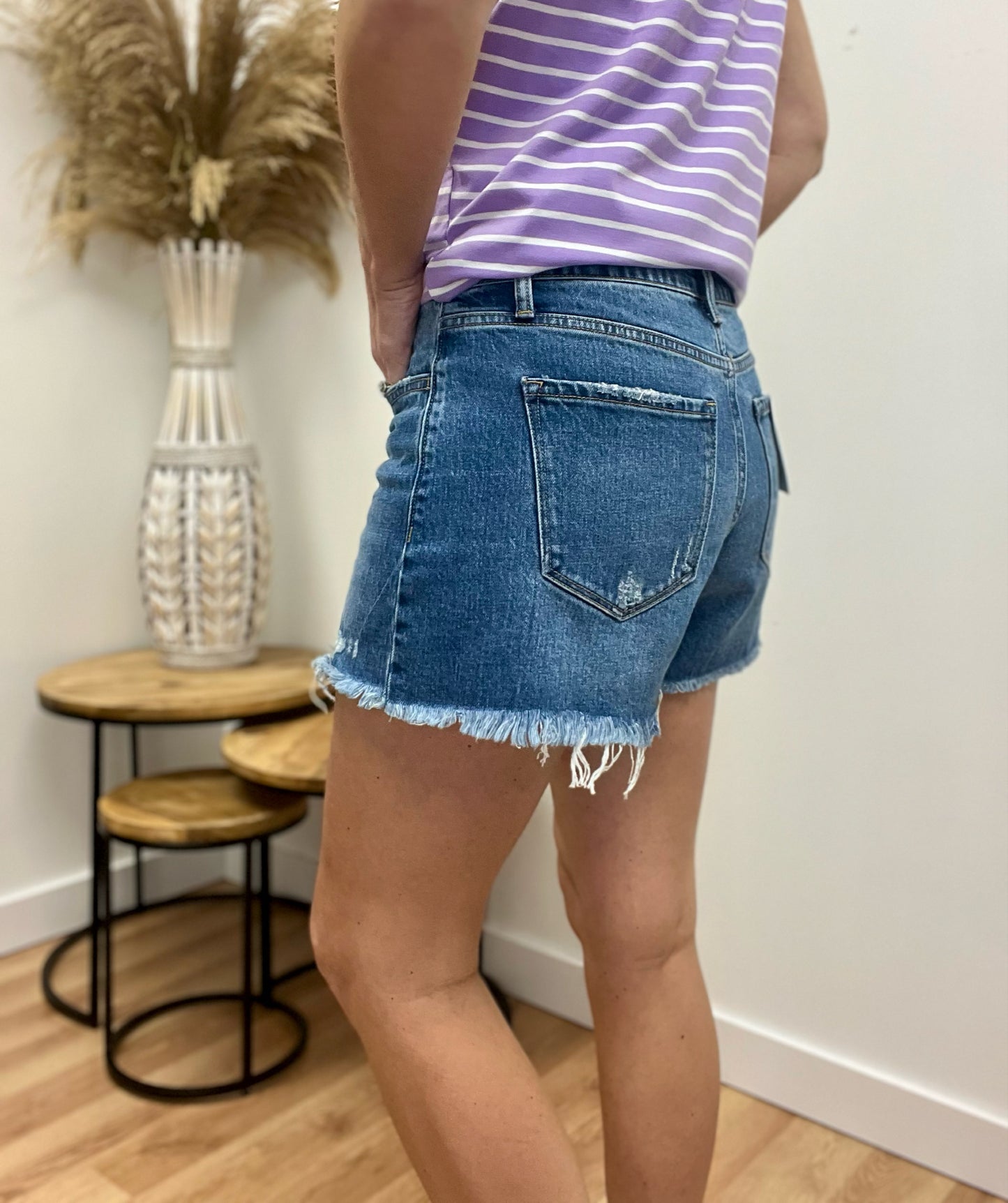 The Douro Denim High Rise Shorts