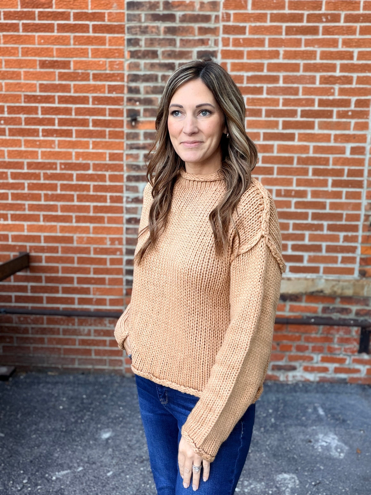 The Macy Mustard Chunky Knit Sweater