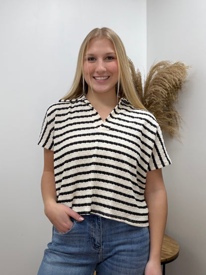 The Isla Short Sleeve Collared Top