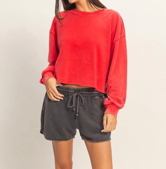 The Harper Cropped Mineral Washed Sweatshirt