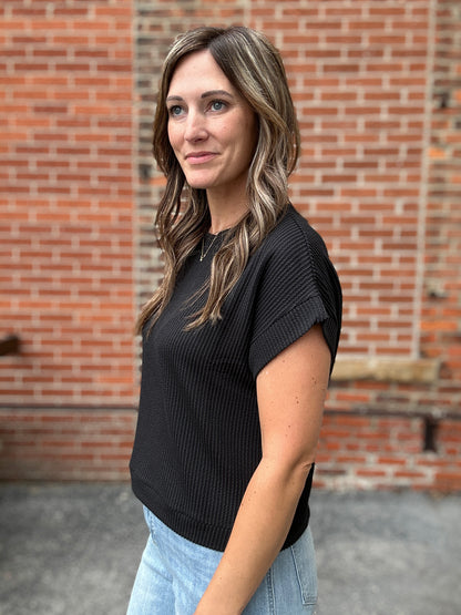 The Camille Textured Ribbed Top