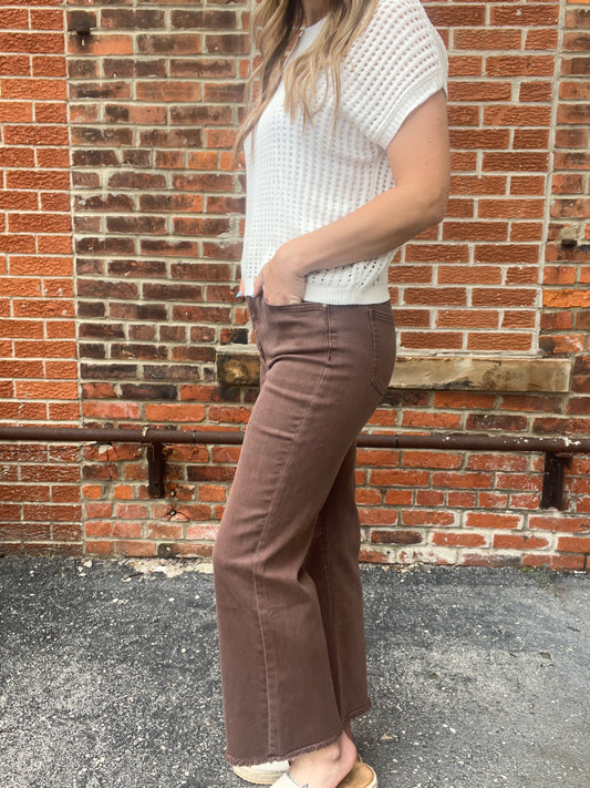 The Sarai Cropped Raw Hem Denim
