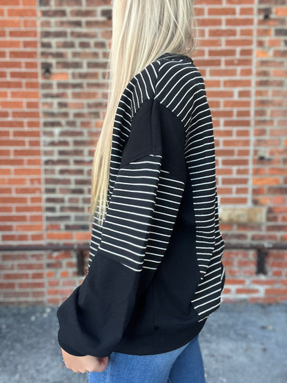 The Clara Raw Edge Long Sleeve Knit Top