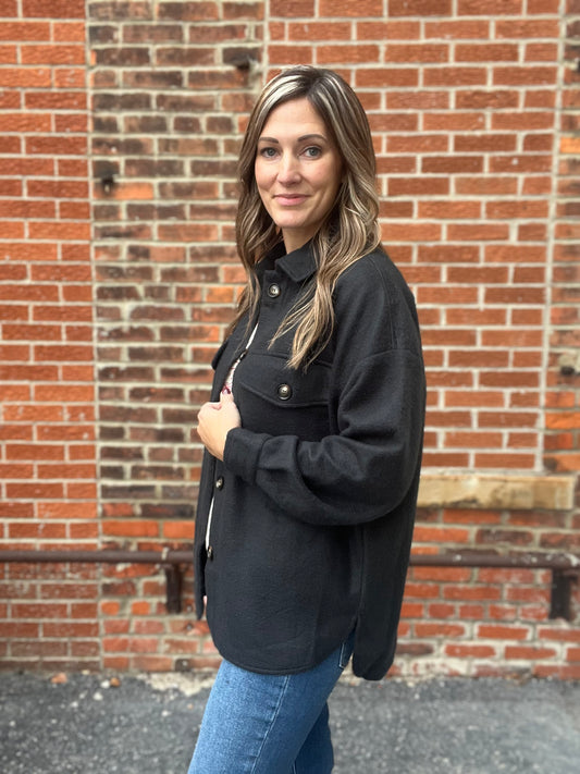 The Haven Poly Fleece Button Down Jacket
