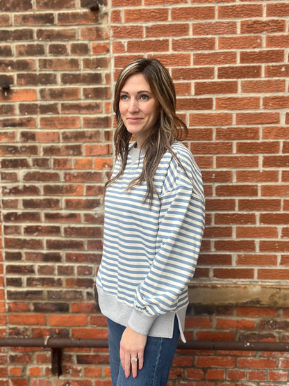 The Riley Striped Oversized Crewneck