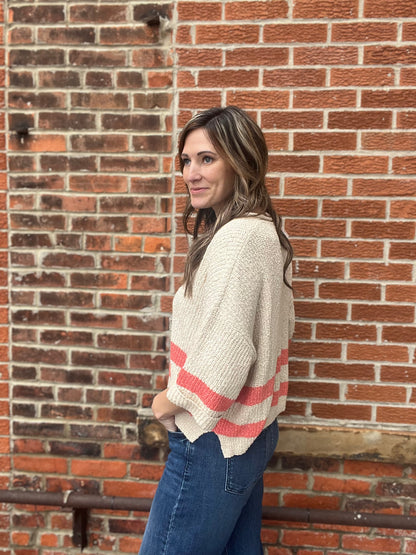 The Kota Sunset Striped Cropped Sweater