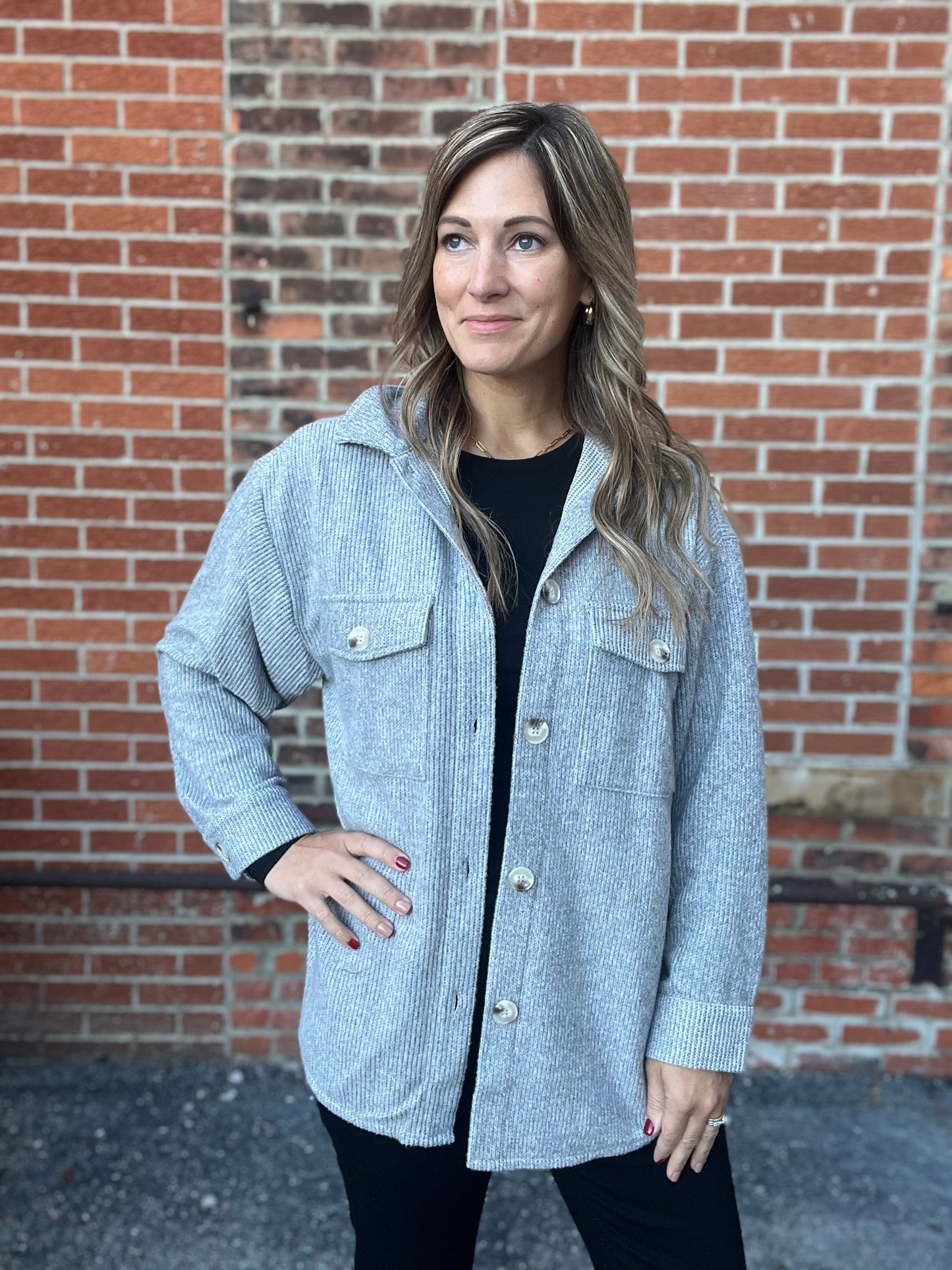 The Akira Brushed Ribbed Knit Shacket