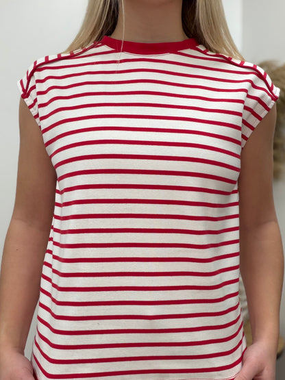 The Millie Sleeveless Stripped Knit Top
