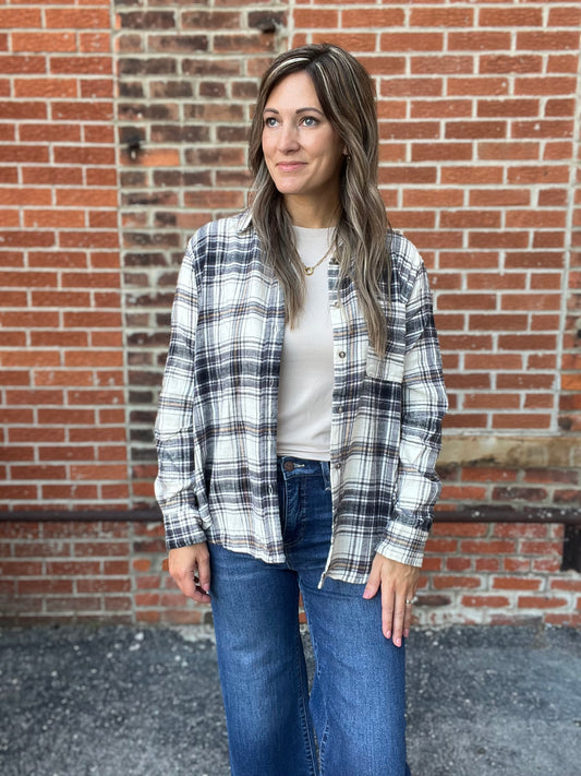 The Sloane Plaid Flannel Button Up