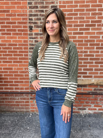 The Dweller Olive Colorblock Long Sleeve