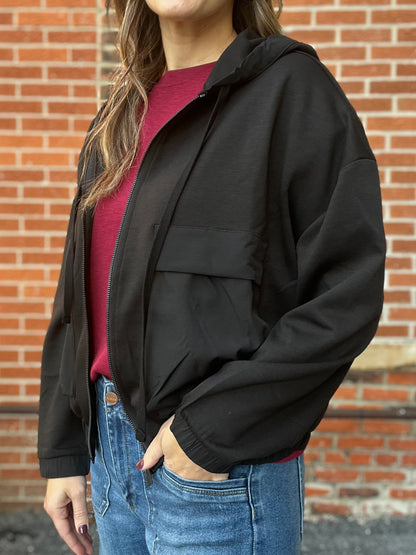 The Urban Front Pocket Black Zip Up