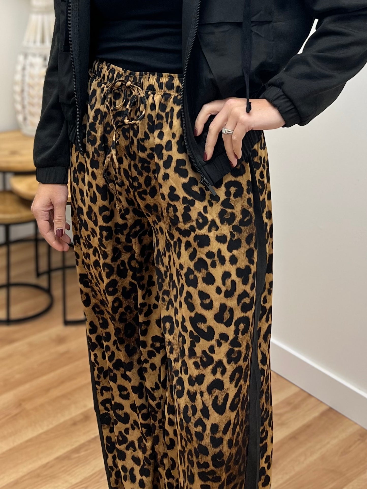 The Zola Satin Leopard Pants