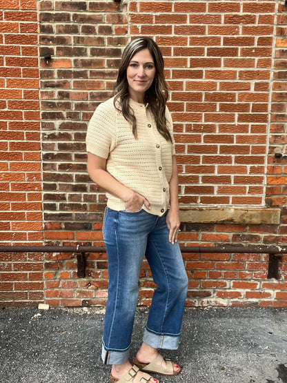 The Bradley Short Sleeve Knit Cardigan
