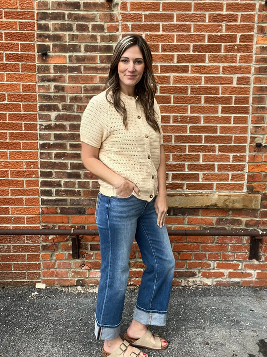 The Bradley Short Sleeve Knit Cardigan