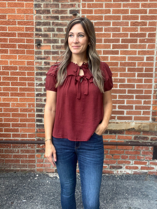 The Patterson Scallop Trim Blouse Top