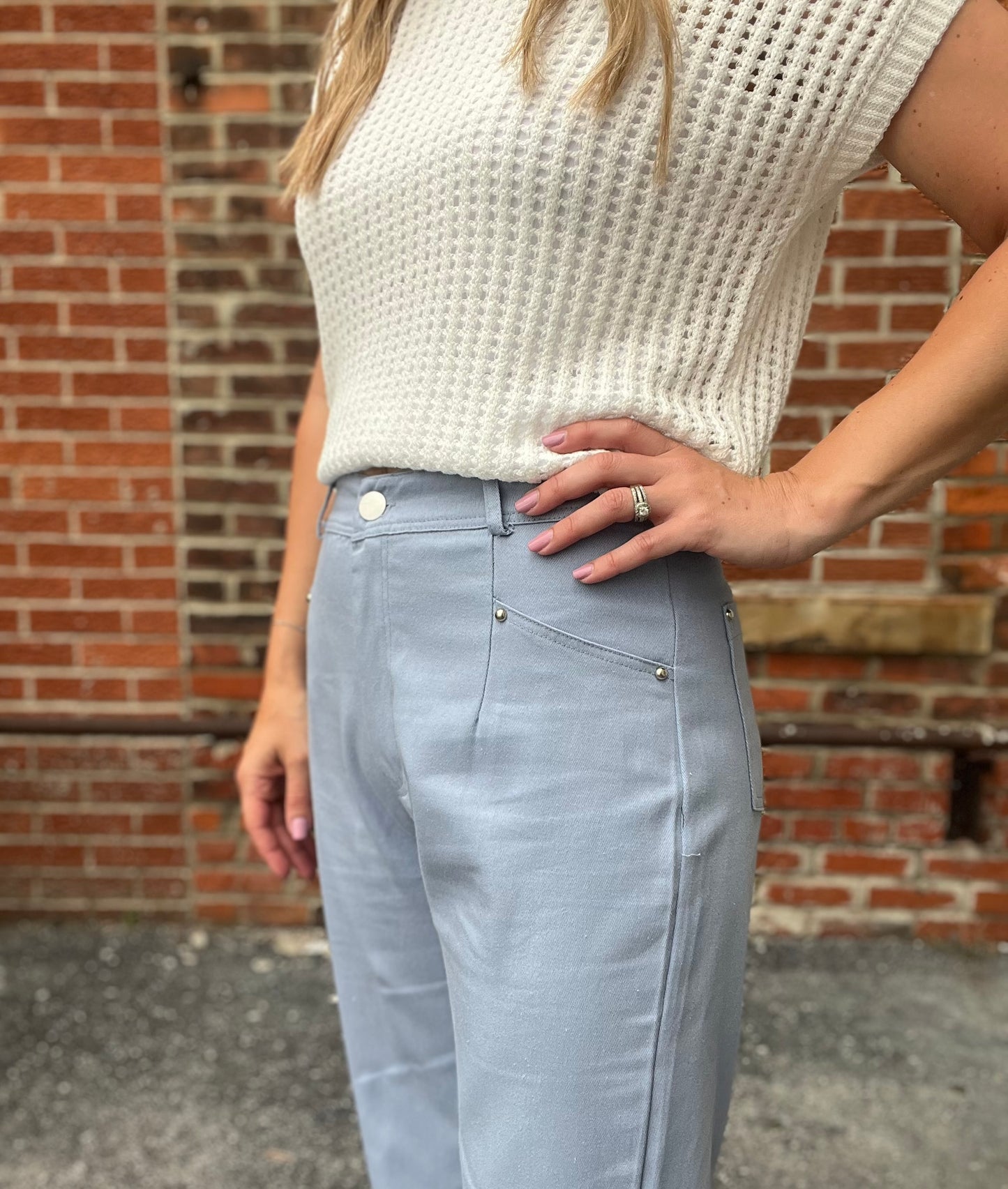 The Zayla Light Blue Straight Leg Pants