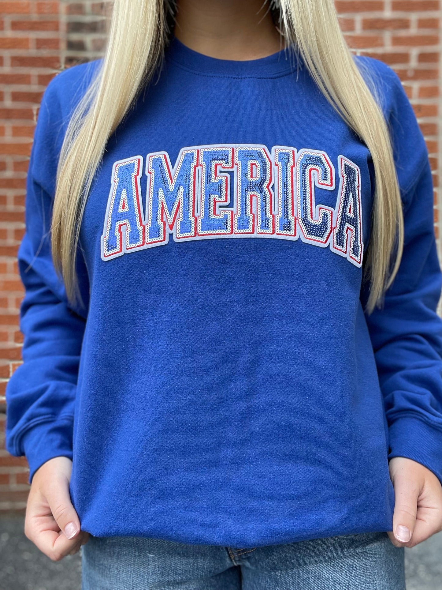 The Dawson Sequin America Crewneck