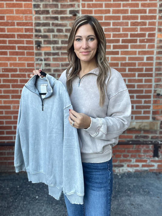 The Cova Mineral Wash Quarter Zip
