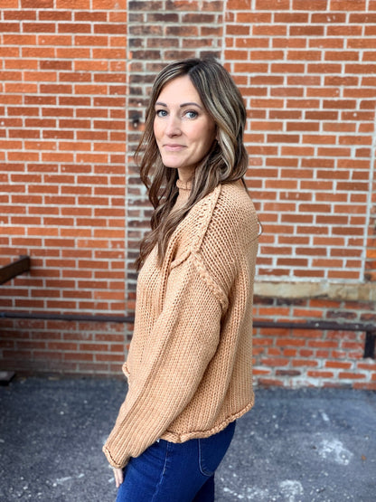 The Macy Mustard Chunky Knit Sweater